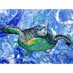 Art Print my Original Work 11" x 14" "Sea Turtle" Acid Free Heavy Card Stock